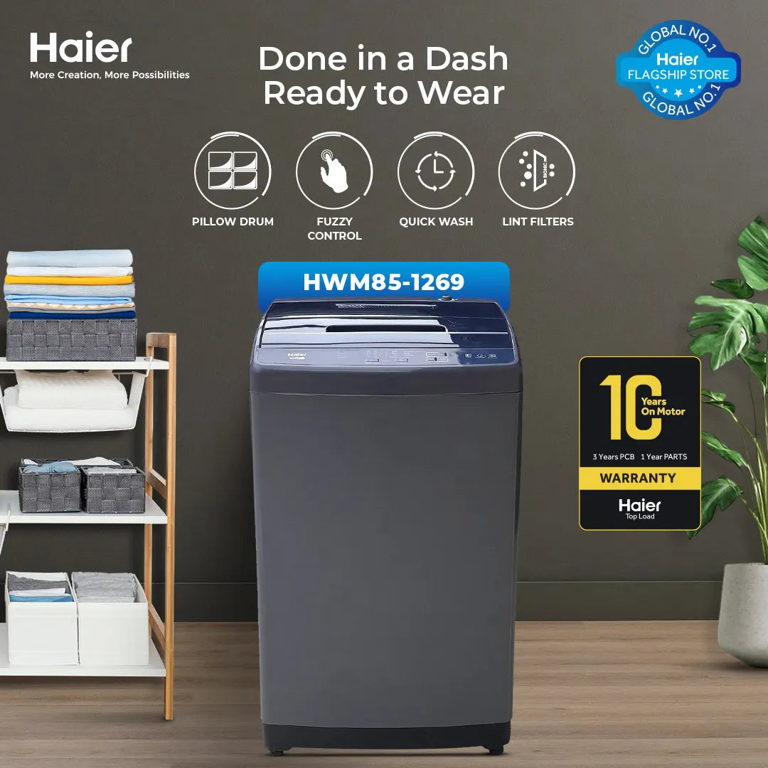 Haier HWM 85-1269S6 8.5 kg Fully Automatic Washing Machine