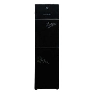 Black refrigerator on a white background