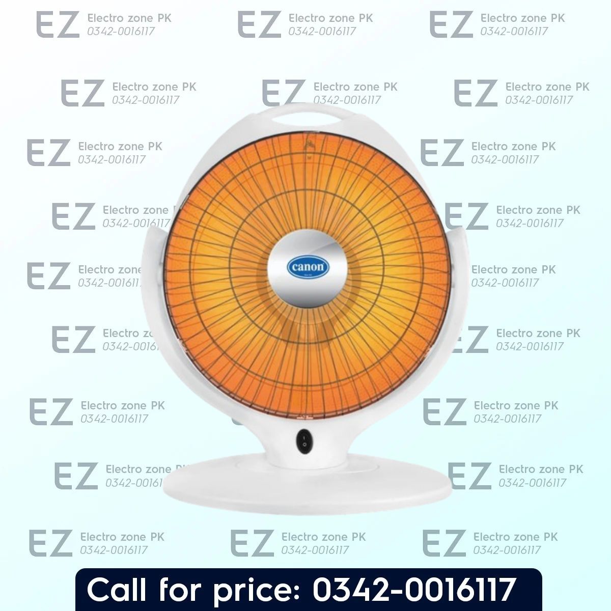 Canon CHA PH 12 4080 Electric Room Heater offers 400W and 800W heat settings, efficient radiant heating, and tip-over protection at Electro Zone PK.