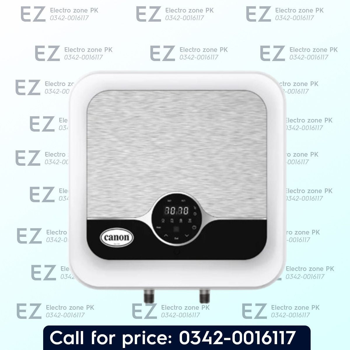 Canon Fast FEWH CA 25CZD Electric Water Geyser with 25L capacity, digital temperature display, 2000W heating element, and ELCB safety at Electro Zone PK.