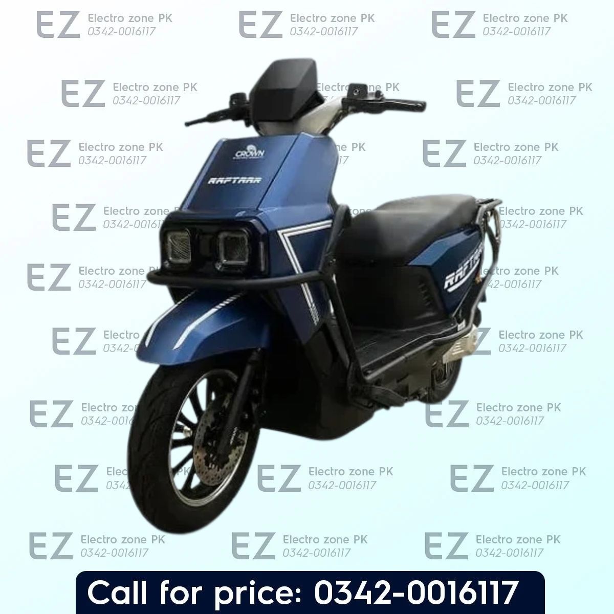 Crown Raftaar Electric Scooter with a powerful motor, lithium battery, long riding range, and efficient performance for daily commuting at Electro Zone PK.