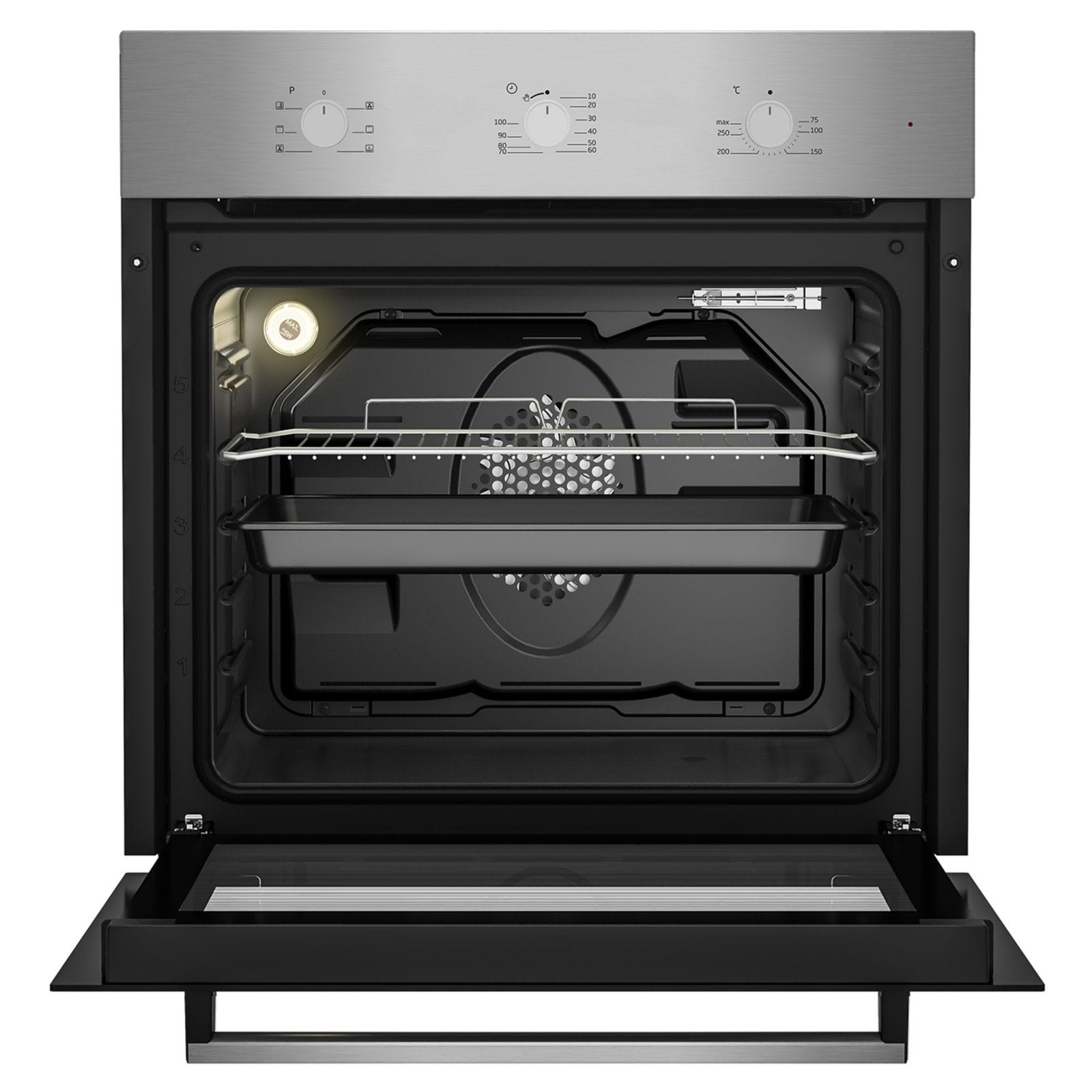 Dawlance DBE 208110 S 71 Ltr Built-in Oven - 6 functions - Double Glass Door - Electric grill - Steel control panel