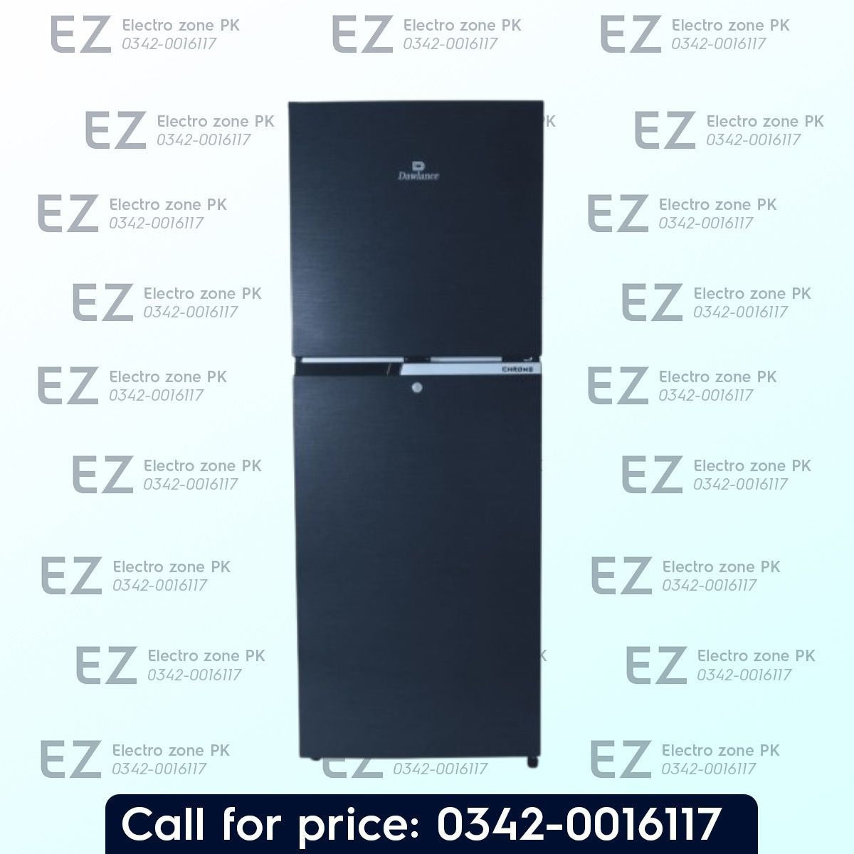 Dawlance 9140 Chrome FH Refrigerator features efficient cooling, precise temperature control and spacious storage at Electro Zone Pakistan for fresh food storage.