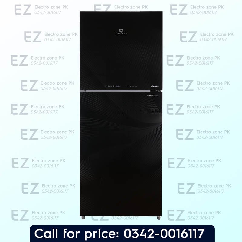 Dawlance 91999 Graze+ Gem Black Refrigerator features efficient cooling, optimized temperature control and spacious storage at Electro Zone Pakistan.