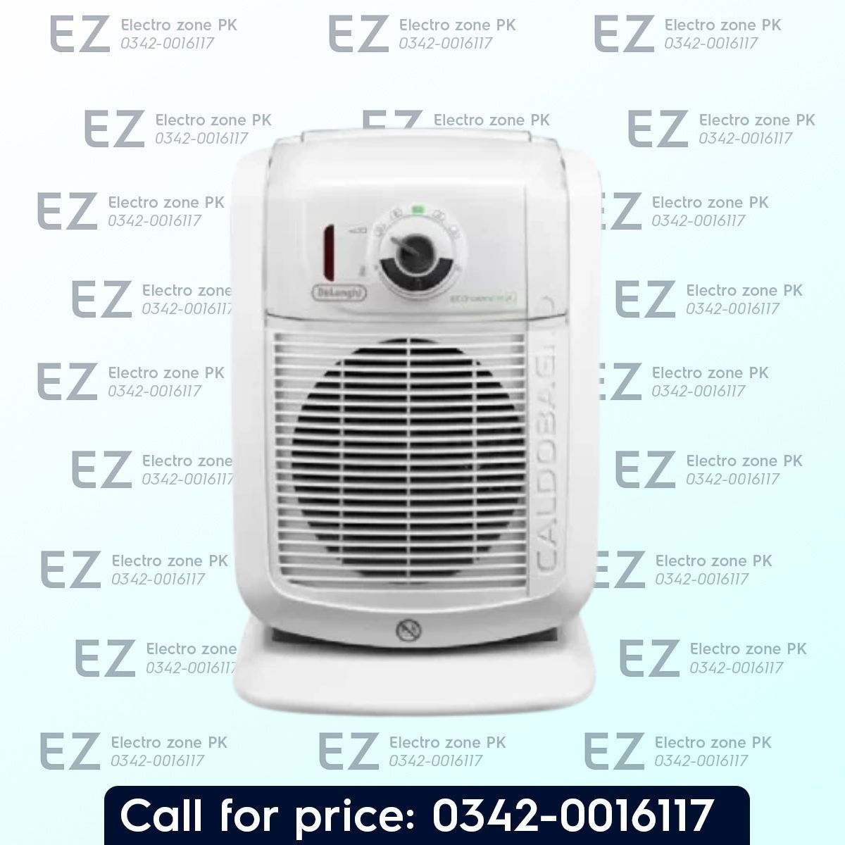 Delonghi HBC 3032 Electric Fan Heater with adjustable thermostat, dual heat settings, and efficient room heating. Check price in Pakistan at Electro Zone PK.