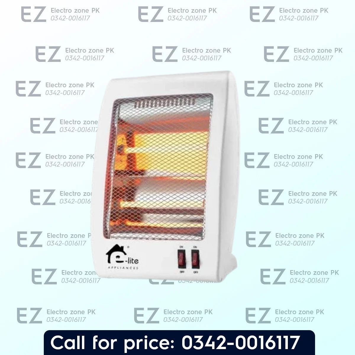 E Lite EQH 80Y4 Quartz Heater features 800W heating power, automatic temperature control, a tip-over safety switch, and overheat protection for winter comfort.