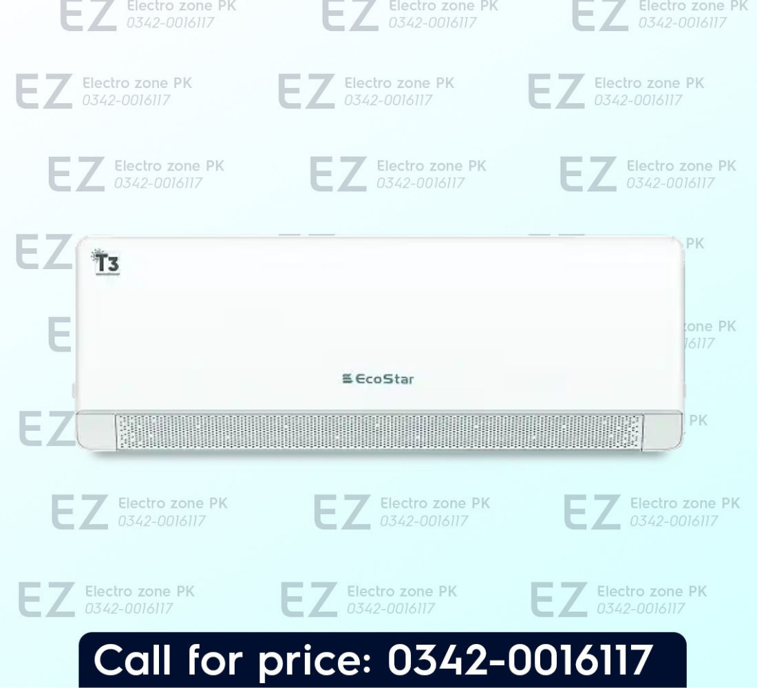 EcoStar 1 Ton Novo MAX Series Inverter Split AC features inverter cooling, efficient airflow and energy-saving operation at Electro Zone Pakistan on best price.