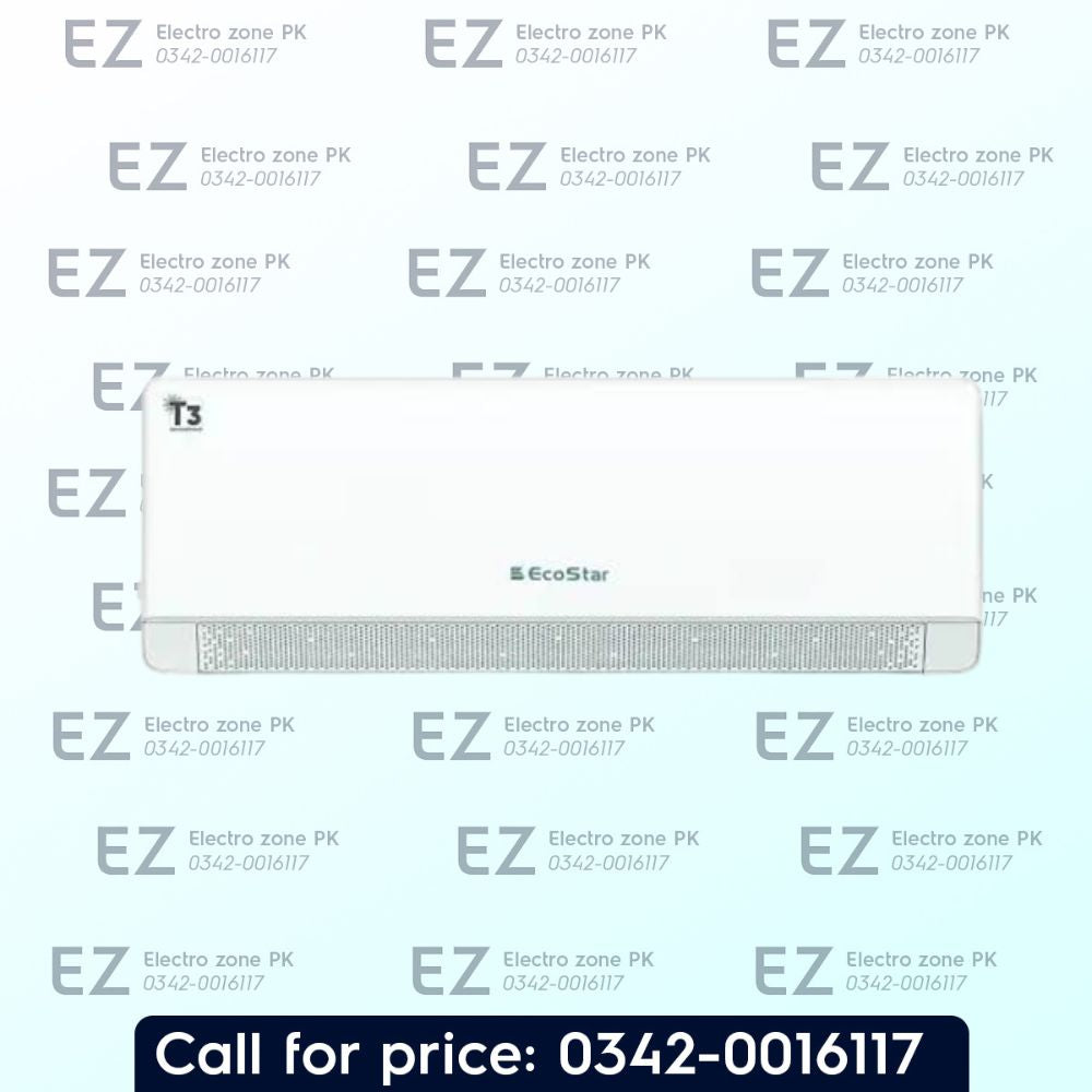 EcoStar 2 Ton ES 24NV02W T3 DC Inverter AC features T3 compressor technology, stable cooling and efficient power control. Shop at Electro Zone Pakistan.