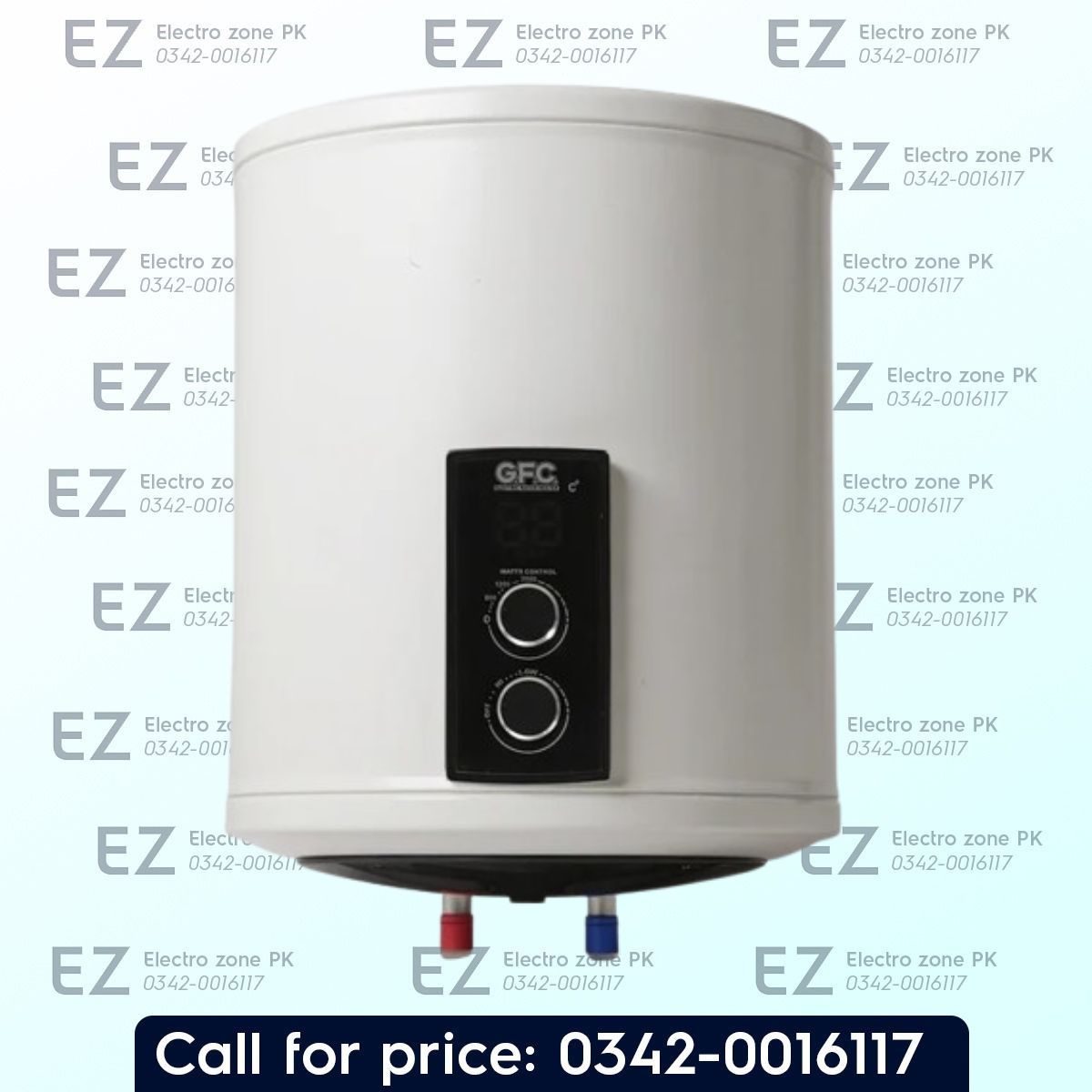 GFC GF 50EL Smart Electric Geyser with 50L capacity, digital wattage control, Incoloy 800 heating element, and ELCB safety at Electro Zone PK.