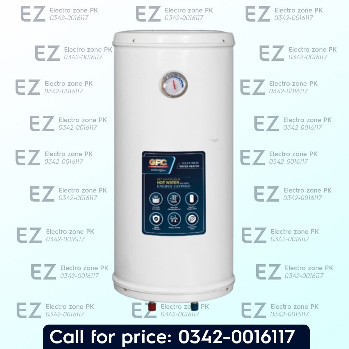 GFC GF 708EL Electric Geyser with efficient heating, automatic thermostat control, durable tank, and safety features at Electro Zone PK.