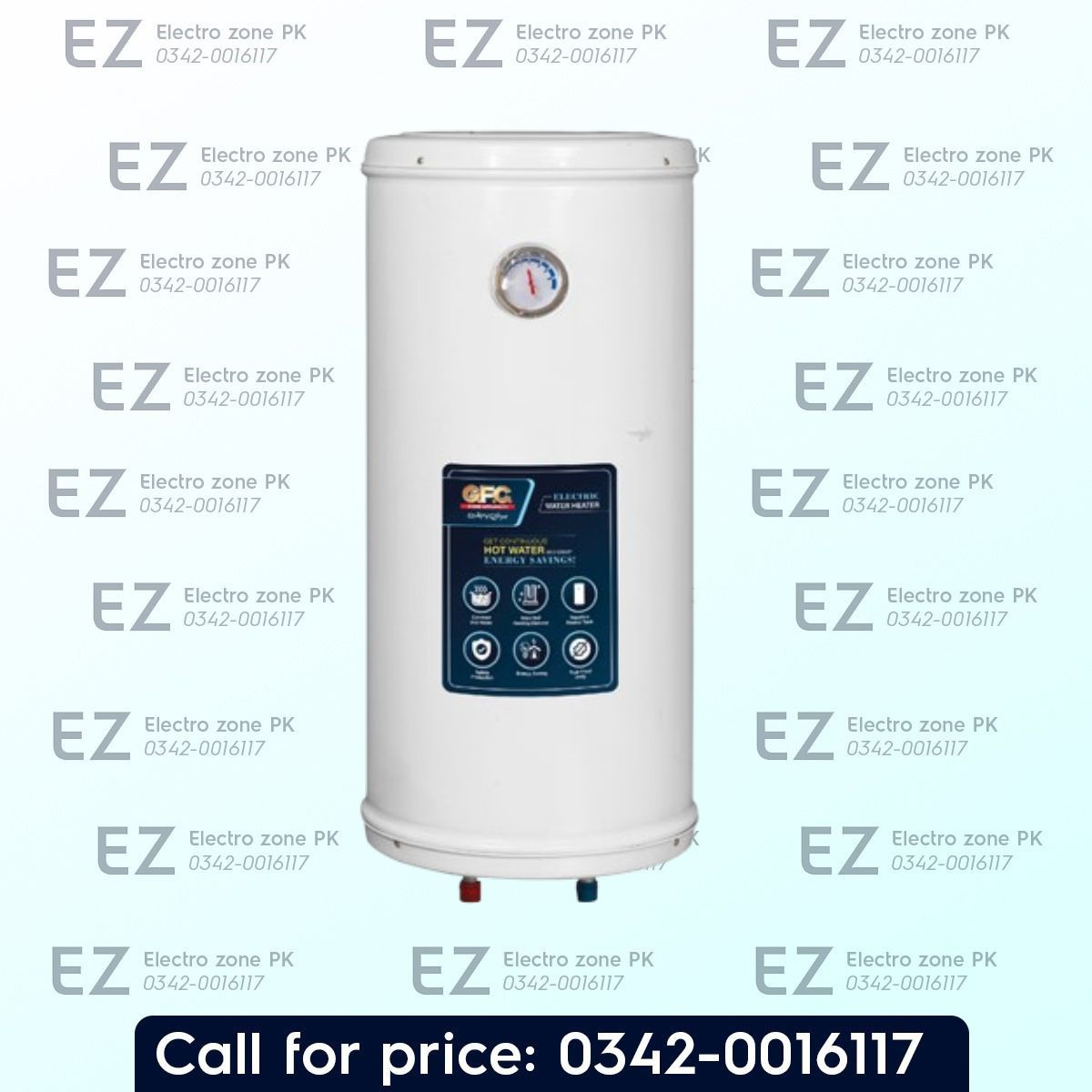 GFC GF 710EL Electric Geyser with automatic thermostat, efficient heating, durable tank construction, and reliable safety features at Electro Zone PK.