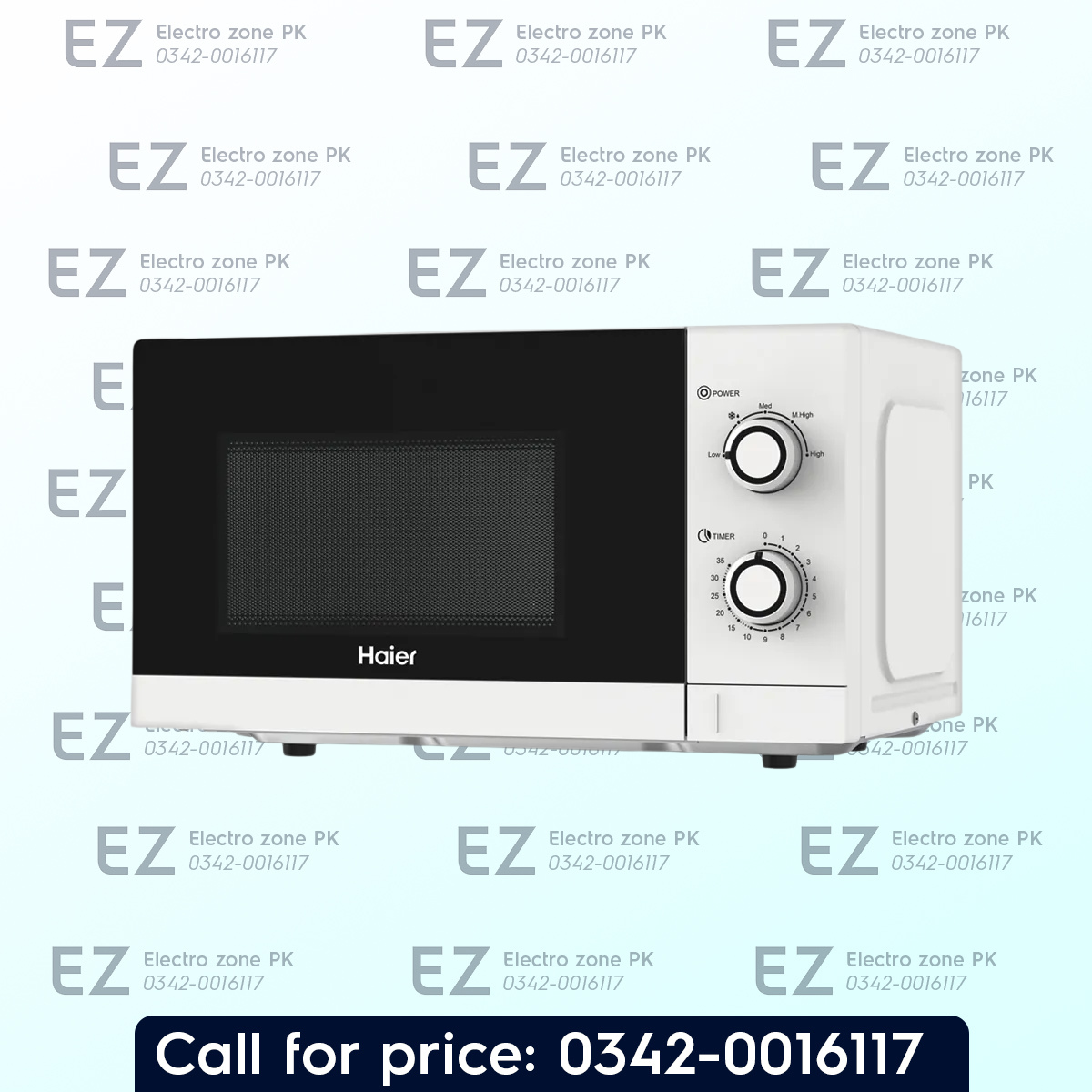 Haier HMW-20MX11 Solo Microwave Oven in Pakistan with 20L capacity, 700W power, 5 power levels, Speed Defrost, and energy-efficient performance.