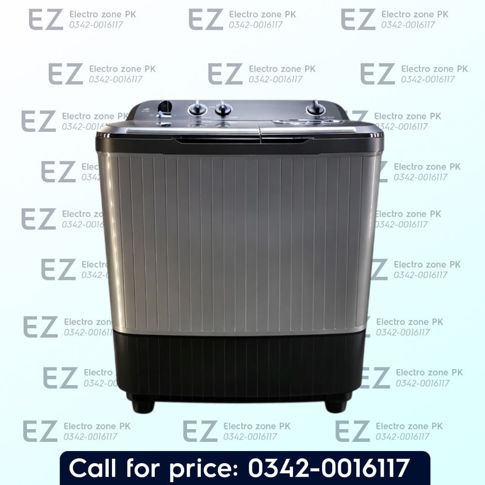 Haier 10kg HTW 100 196G Twin Tub Washing Machine features twin-tub design, powerful motor, efficient washing and durable performance at Electro Zone Pakistan.