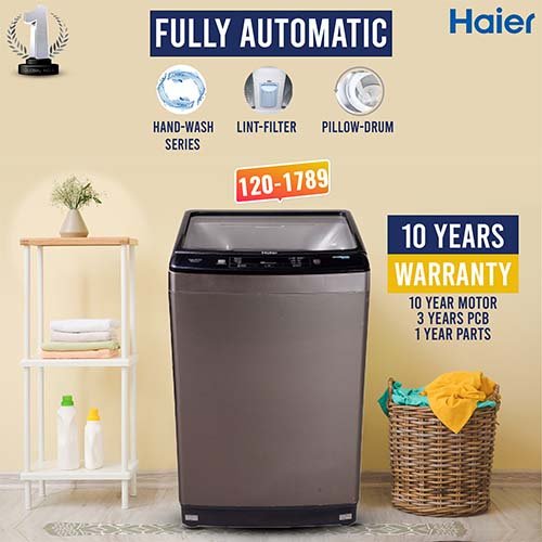 Haier 12kg 120 1789 Washing Machine features powerful motor, efficient wash cycles and durable performance at Electro Zone Pakistan with best price.