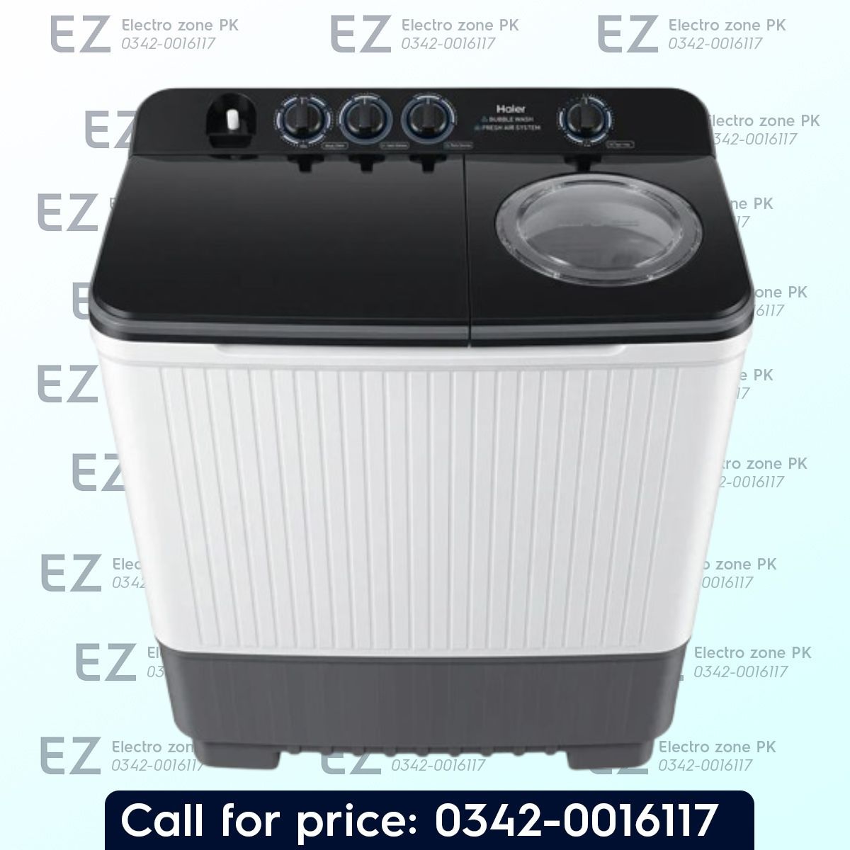 Haier 13 Kg 130 196WB Twin Tub Washing Machine offers powerful washing, easy twin-tub operation and efficient spinning for daily use. Shop at Electro Zone PK.