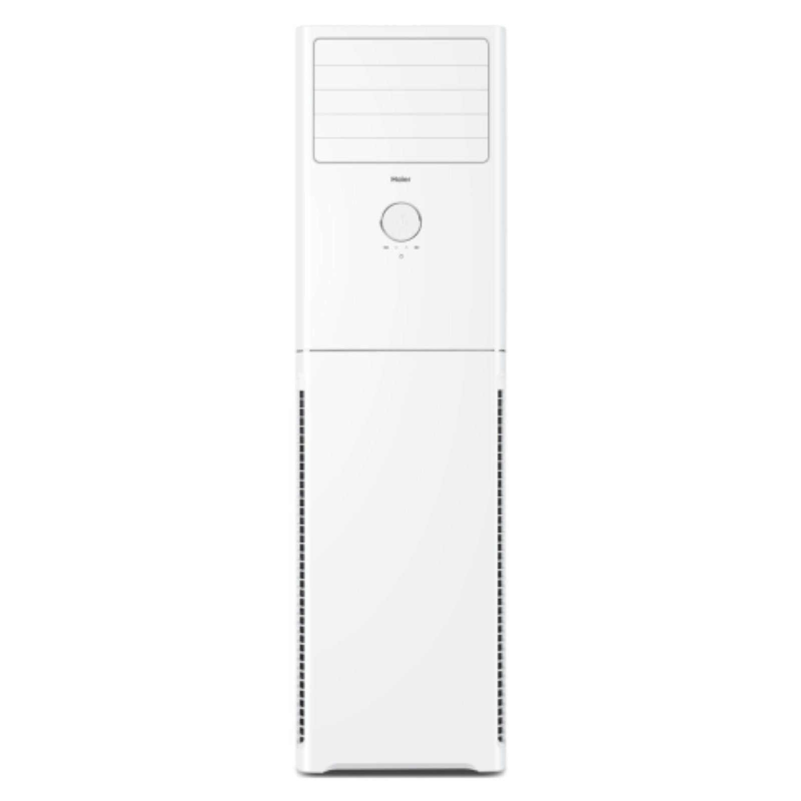 Haier 2 Ton HPU 24HE/WSDC Inverter Floor Standing AC with Wi-Fi control, low voltage protection. 7.1 kW capacity, 1200 m³/h airflow, R410A refrigerant.
