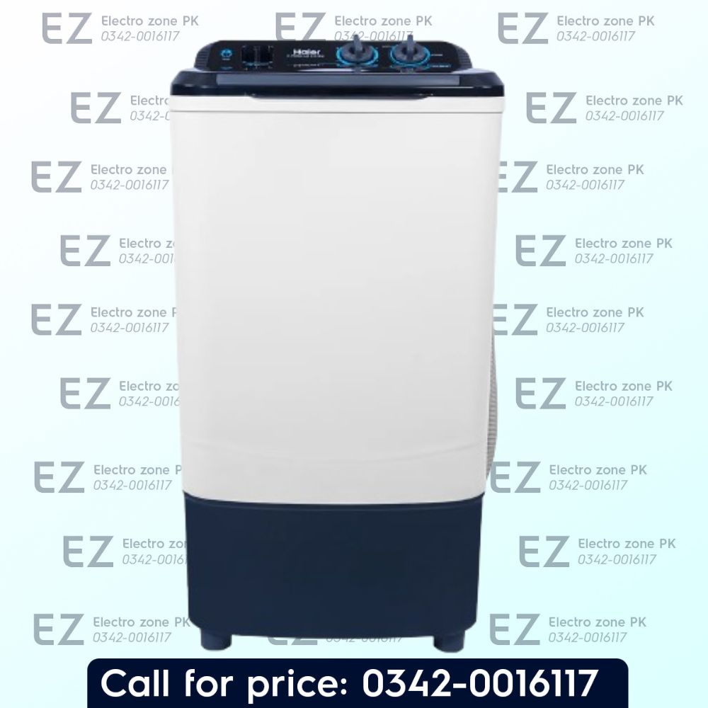 Haier 80-1217E 8KG Single Tub Washing Machine features powerful pulsator wash, efficient water flow and durable motor performance at Electro Zone Pakistan.