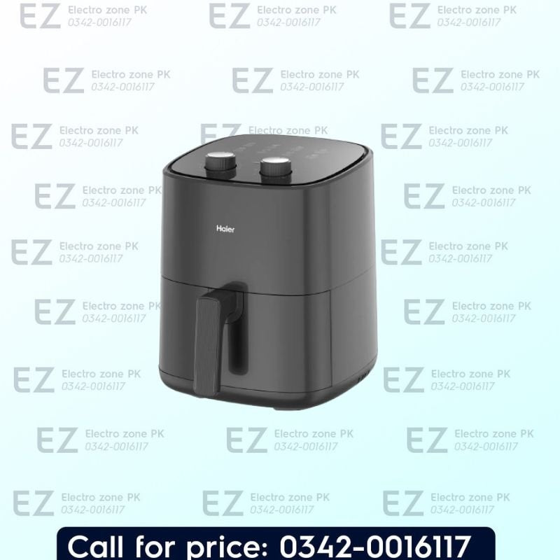 Haier HAF50 Manual Air Fryer 5 Liter features rapid air circulation, adjustable temperature control and efficient oil-free cooking at Electro Zone Pakistan.