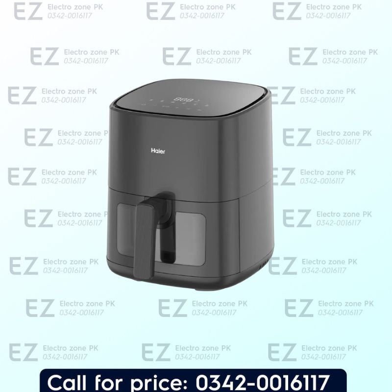 Haier HAF 50DB Digital Air Fryer Capacity 5 Liter features rapid air circulation, digital controls, adjustable temperature and timer at Electro Zone Pakistan.