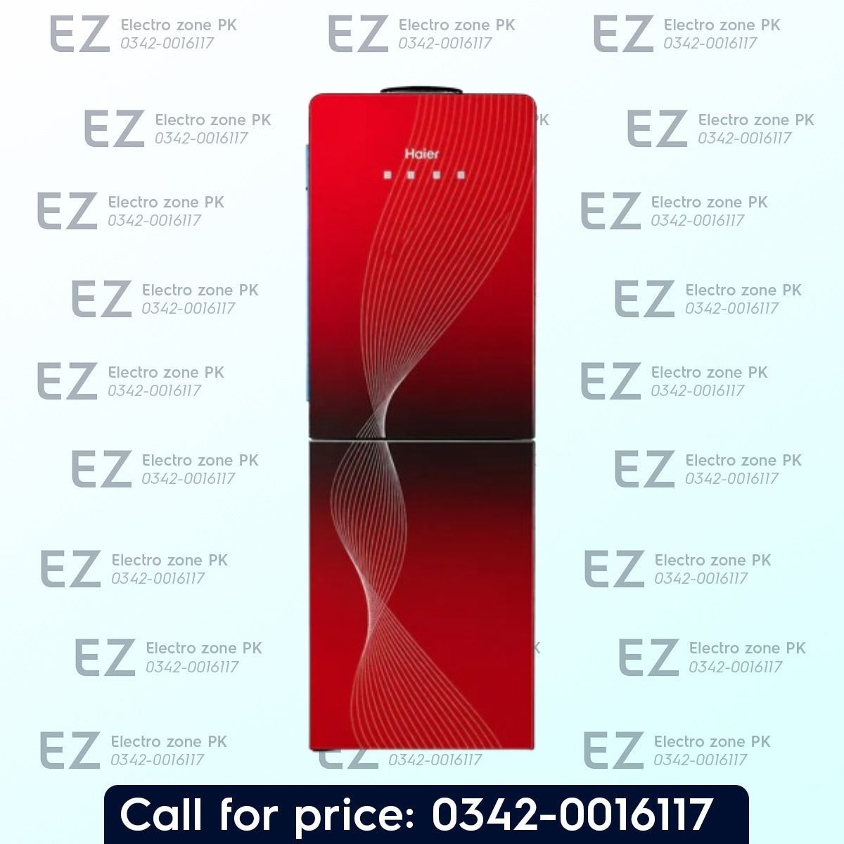 Buy the Haier HDR TC2C1GR-PK Two Taps Water Dispenser with hot & cold water, top-loading design, and elegant red glass finish. Best prices in Pakistan.