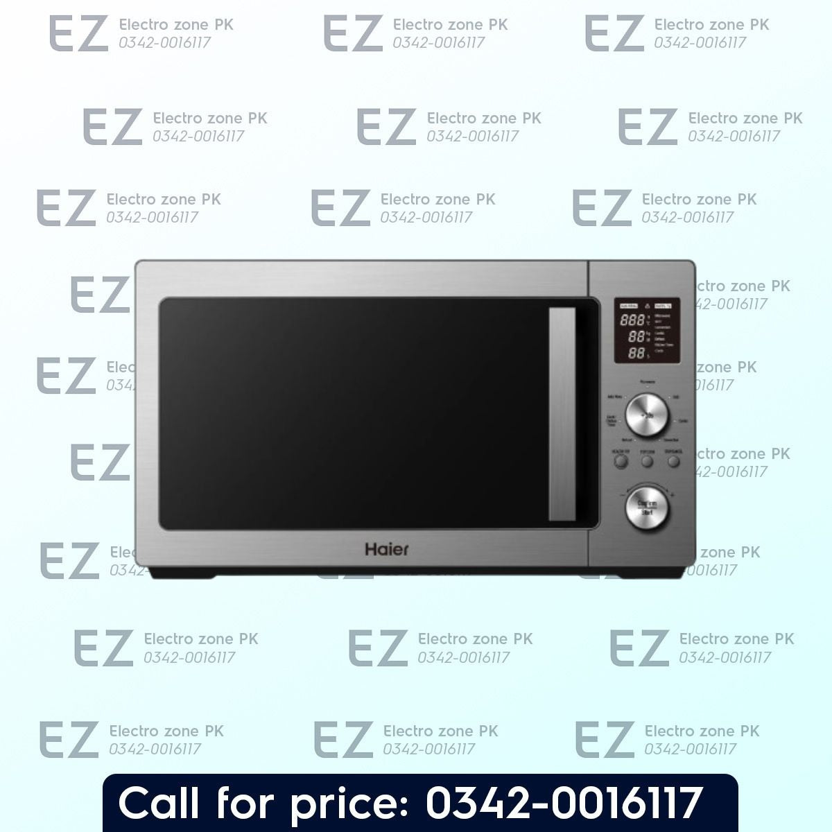 Haier HMN 25500 ESI 25 Liter Microwave Oven features 900W power, digital controls and multi-stage heating for efficient cooking at Electro Zone Pakistan.