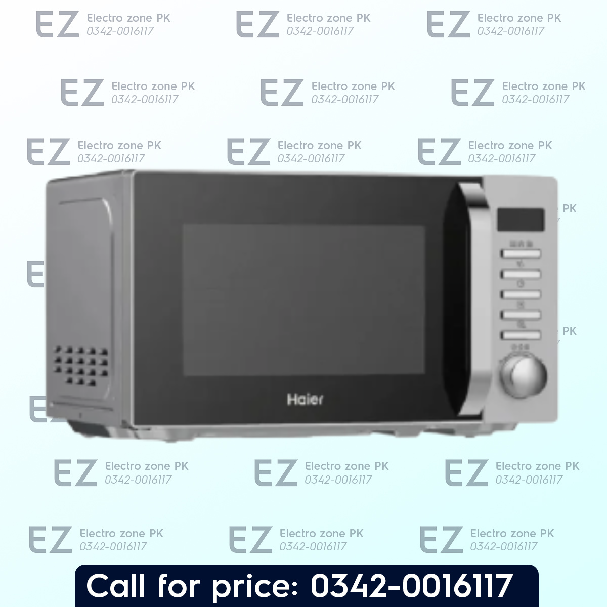 Buy Haier HMW-20DGS Grill Microwave Oven in Pakistan. Features 20L capacity, 1300W grill power, auto menu, digital controls, and defrost function.