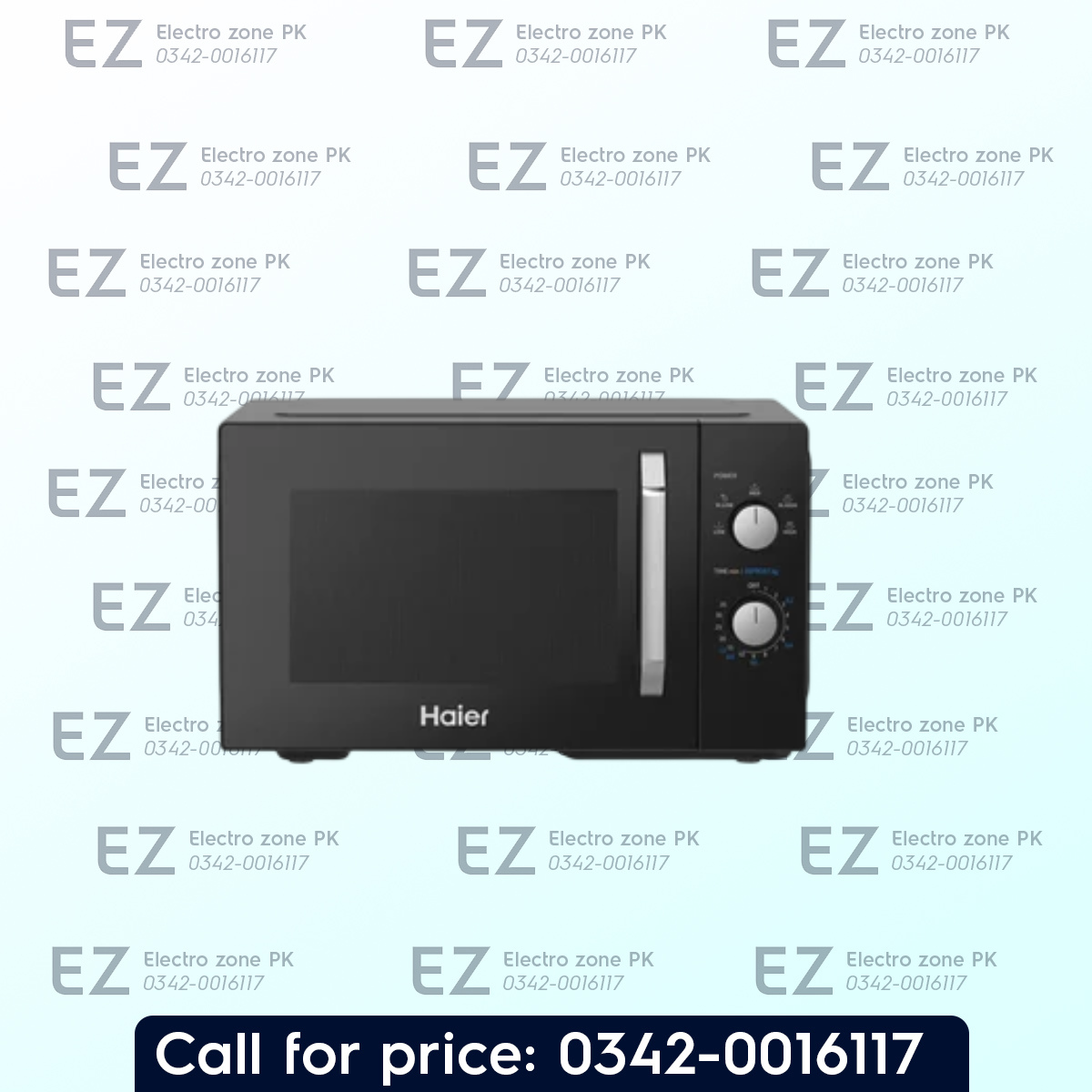 Haier HMW-20MPS Solo Microwave Oven in Pakistan with 20L capacity, 700W power, 5 power levels Speed Defrost mechanical controls and energy-efficient performance