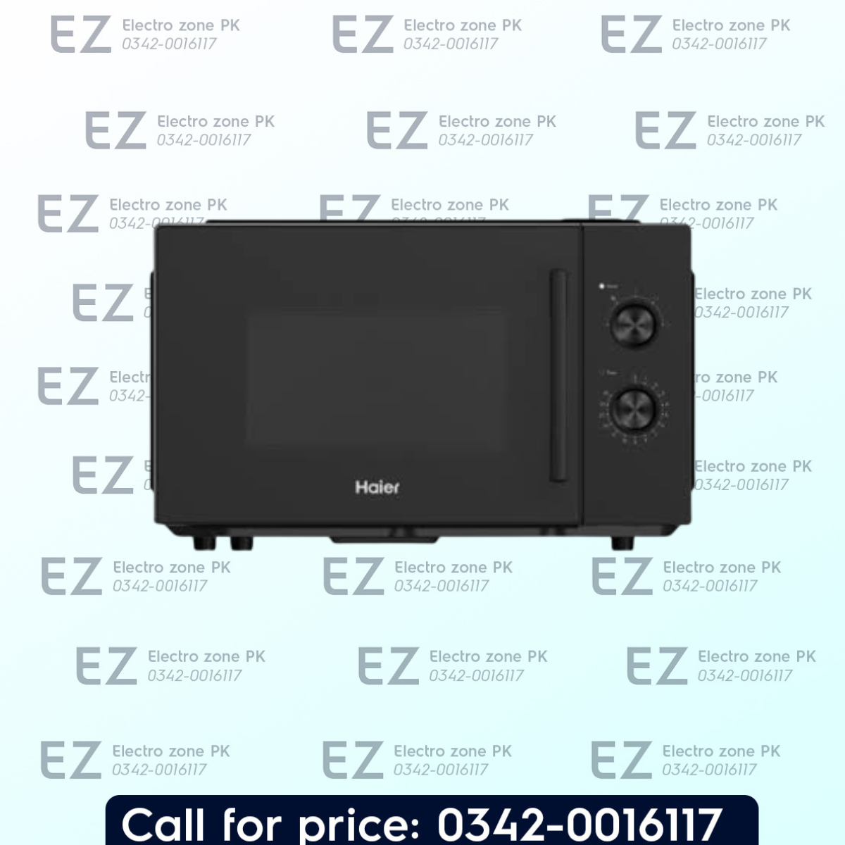 Haier HMW-26MBH Solo Microwave Oven in Pakistan with 25L capacity, 700W power, 5 power levels, Speed Defrost, and double-glass door design for everyday use.