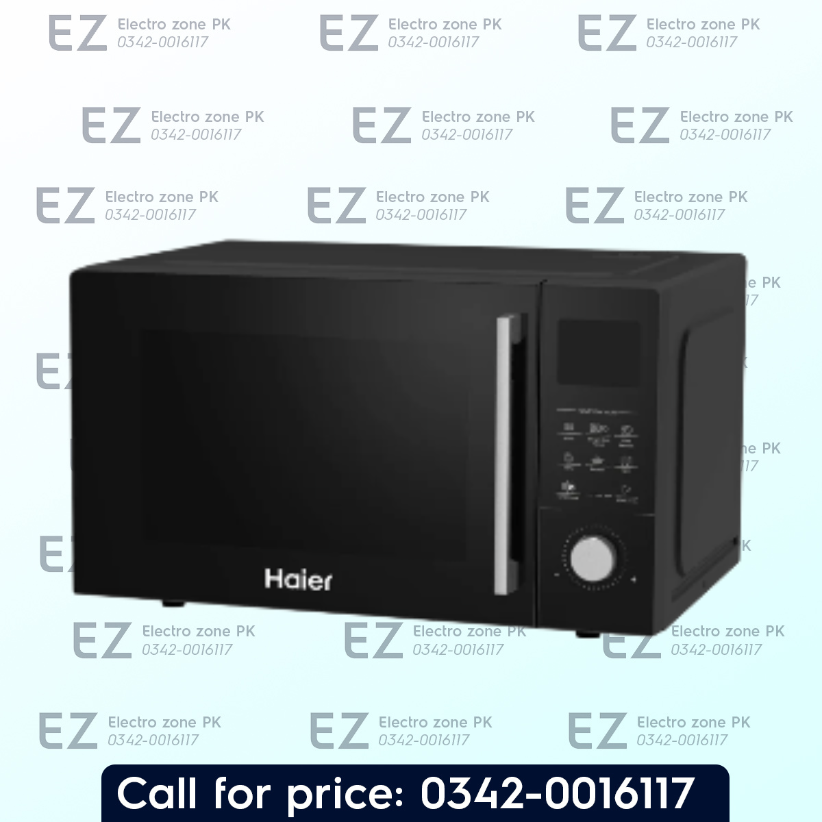 Buy Haier HMW-28100DG Grill Microwave Oven in Pakistan. Features 28L capacity, 1300W grill power, auto menu, digital controls, and defrost function.