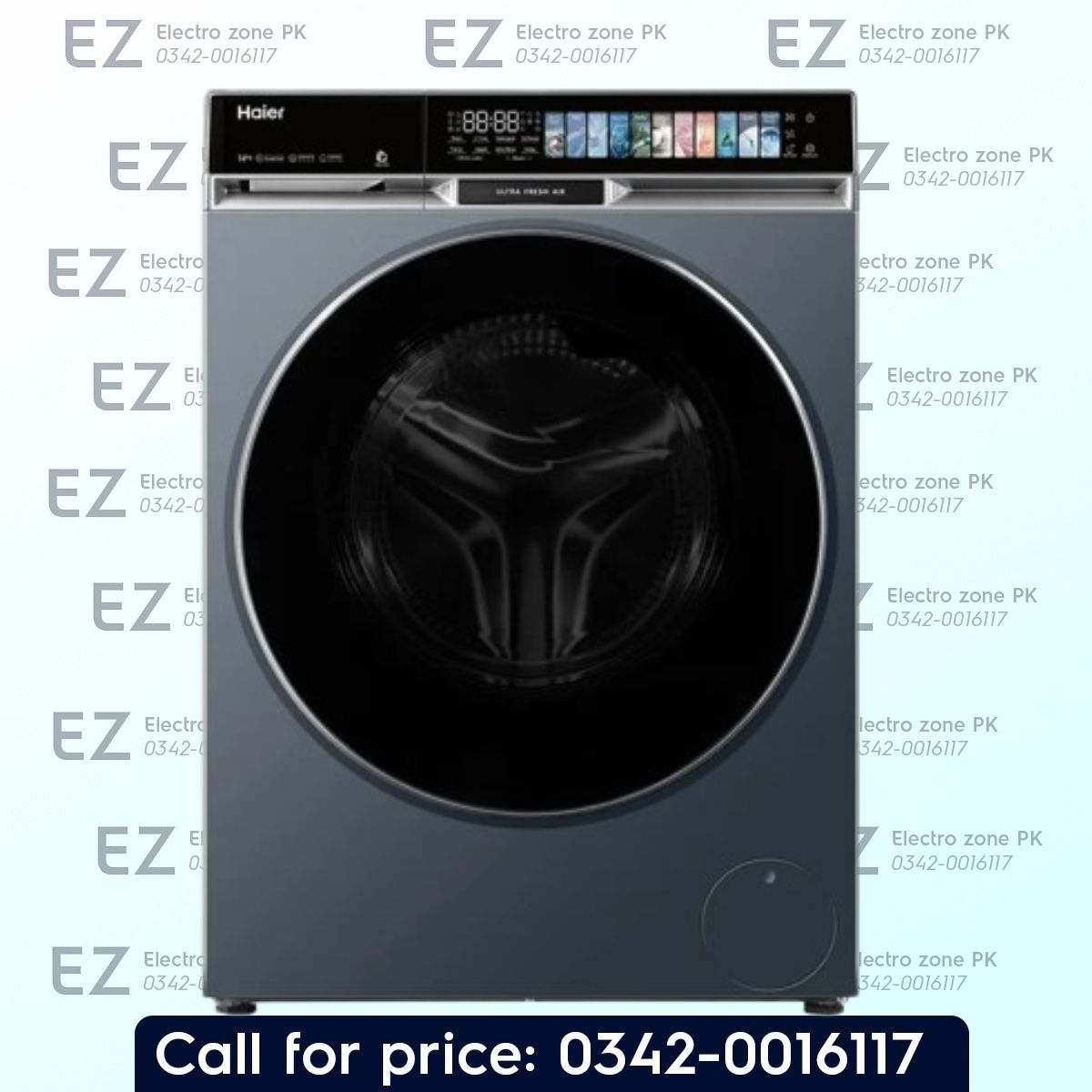 Haier HWD140 BPD14387GNU1 Front Load Washing Machine offers powerful washing, efficient drying, smart features, and easy operation. Buy at Electro Zone PK.