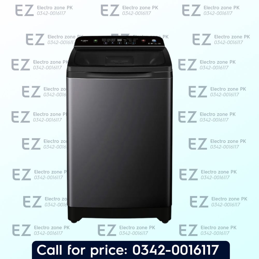 Haier HWM 150-B699S8 15KG Top Load Automatic Washing Machine features inverter motor, smart wash programs and efficient water control at Electro Zone Pakistan.