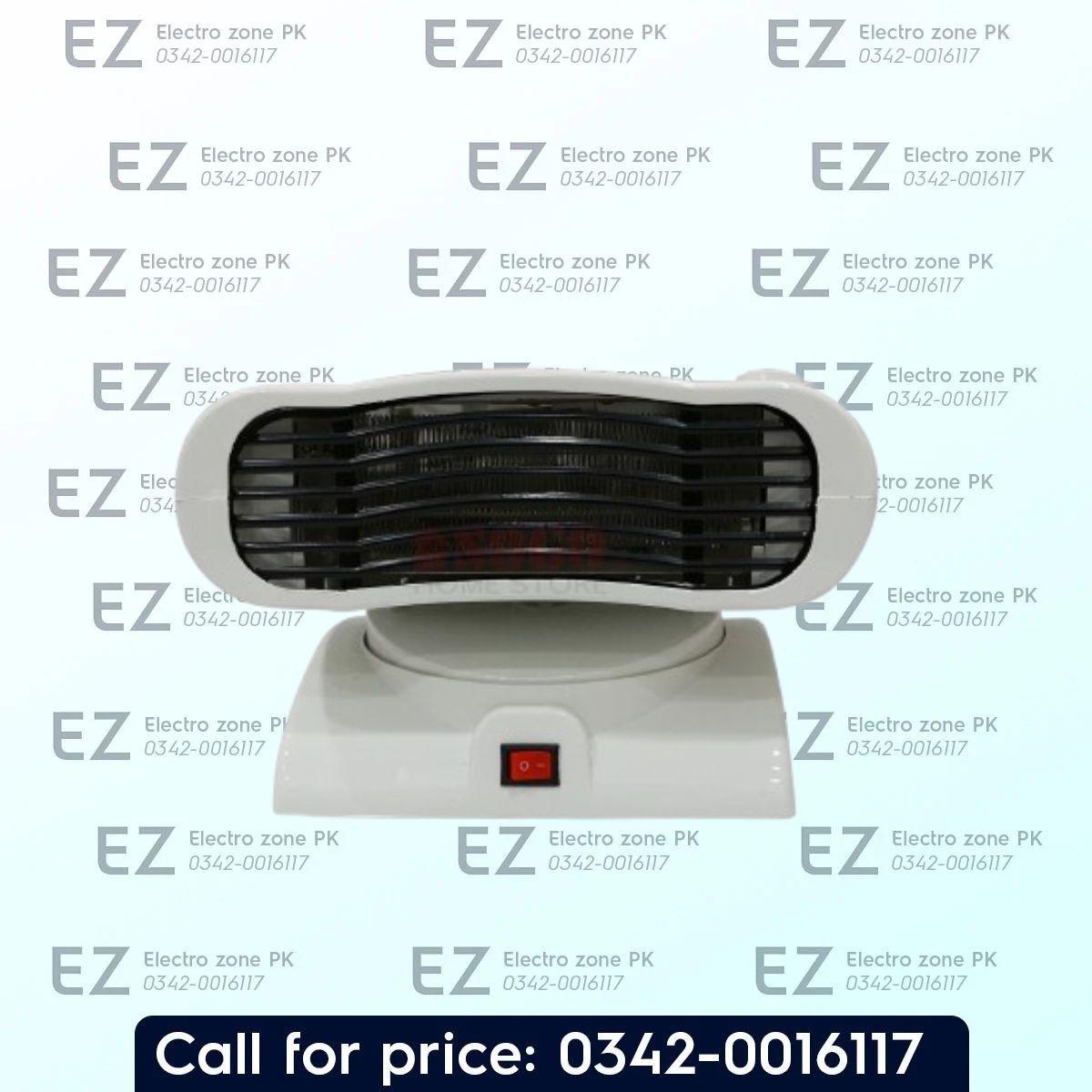 MAXX MX 112 Electric Fan Heater with 500W power, adjustable thermostat, and cool, warm, and hot air modes. Check Heater price in Pakistan at Electro Zone PK.