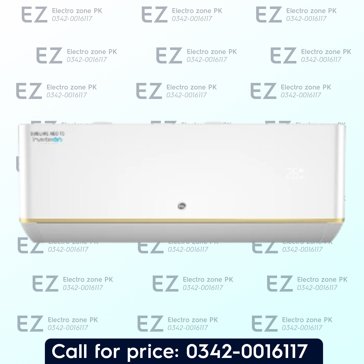 PEL 1.5 Ton Sublime Neo T3 Inverter AC in Pakistan. Heat & Cool, T3 inverter compressor, 4D Air Flow, Gen Mode, Gold Fin, and energy-saving performance.