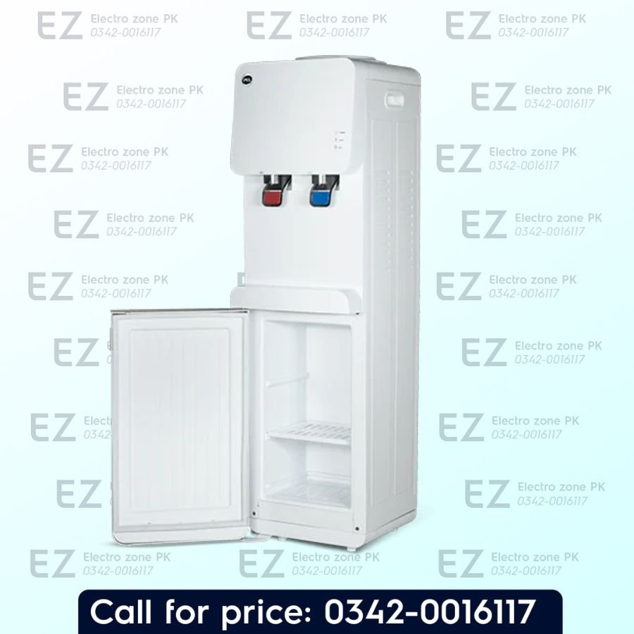PEL 215 Water Dispenser - 3.7 liters features efficient cooling, hot and cold water dispensing and compact design for convenient hydration at Electro Zone Pakistan.