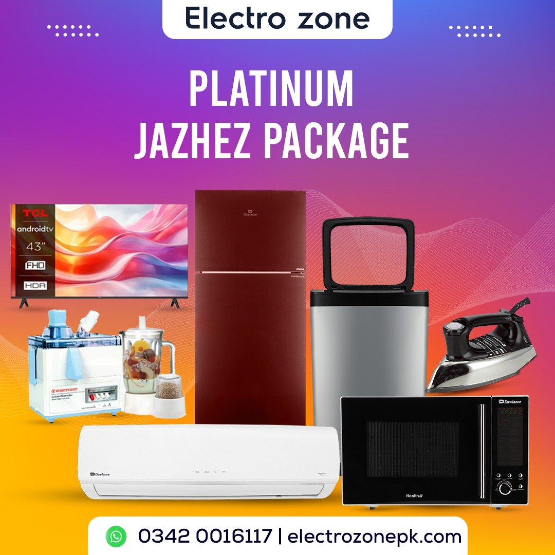 Platinum Jahez Package offers essential home appliances with efficient performance and durable components at Electro Zone Pakistan with best price online!