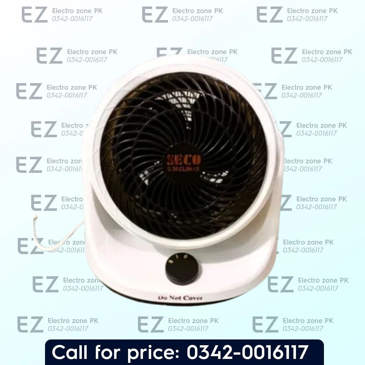 Seco SG 016 Fan Heater with 600W/1200W heating levels, adjustable thermostat, and multiple airflow modes. Check the latest price in Pakistan at Electro Zone PK.