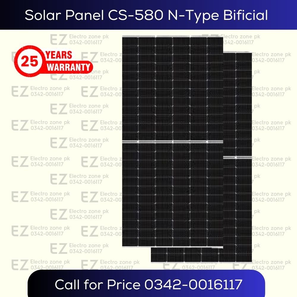 Solar Panel Canadian Topcon Bifical 580 features 580W output, TOPCon bifacial cells, high efficiency and durable construction for solar energy systems.