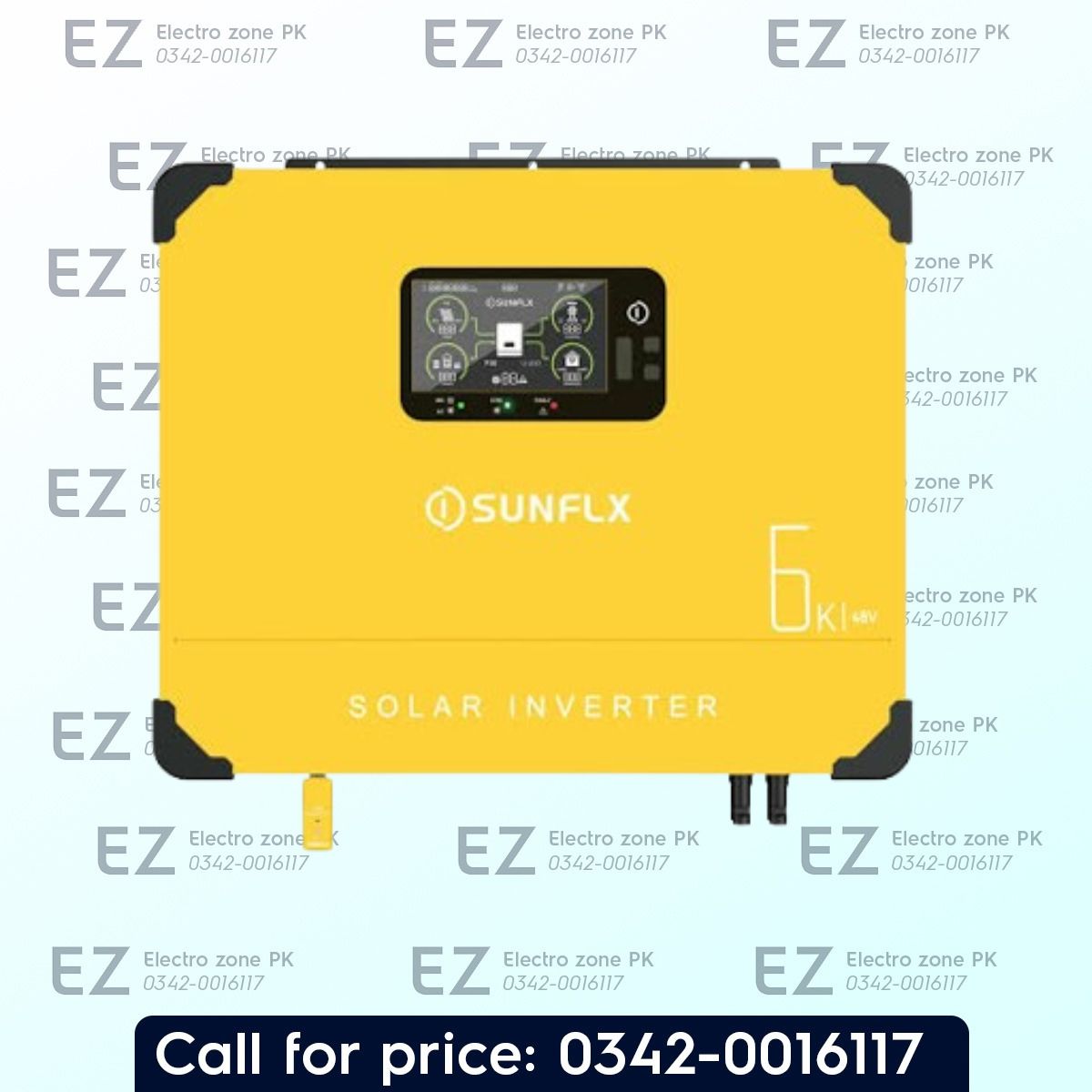 Sunflx IP54 SG 6000 Solar Storage Inverter for efficient solar power conversion, reliable battery storage, dual AC outputs, and smart energy management.