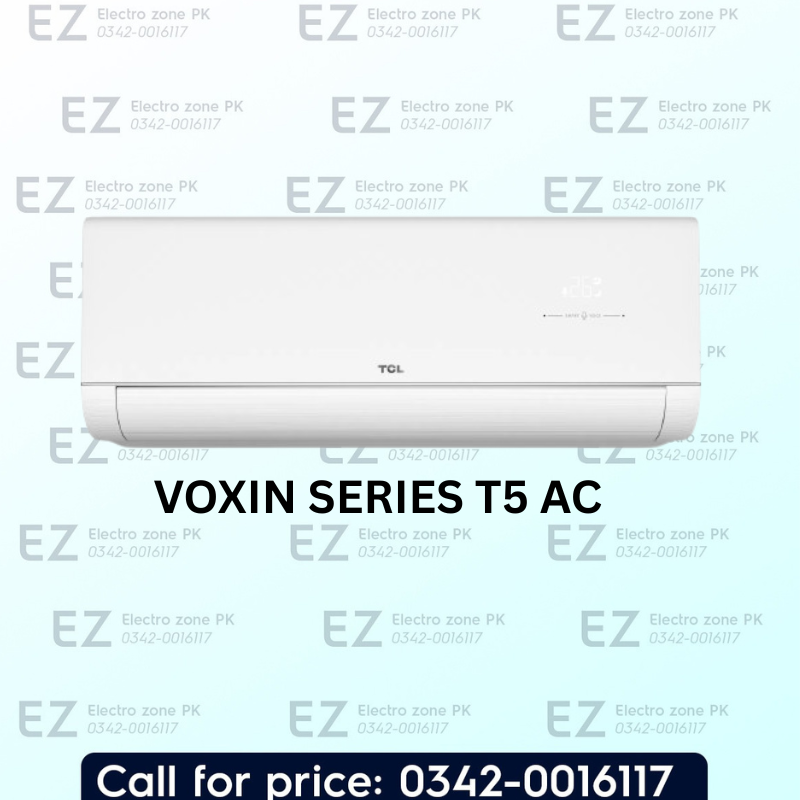 TCL 12T5 VoxIN 1.0 Ton Inverter Air Conditioner features inverter cooling, efficient airflow and energy-saving performance at Electro Zone Pakistan.