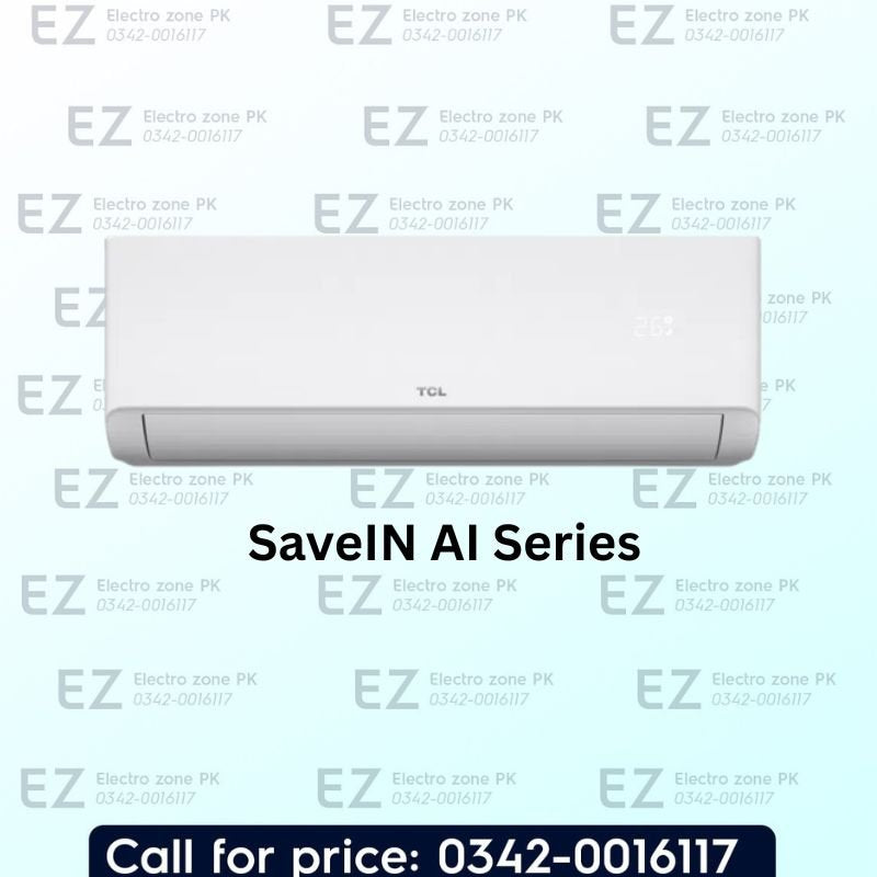 TCL 18 SVN AI CO 31G 1.5 Ton SaveIN AI Series features AI inverter cooling, efficient airflow and energy-saving performance at Electro Zone Pakistan.