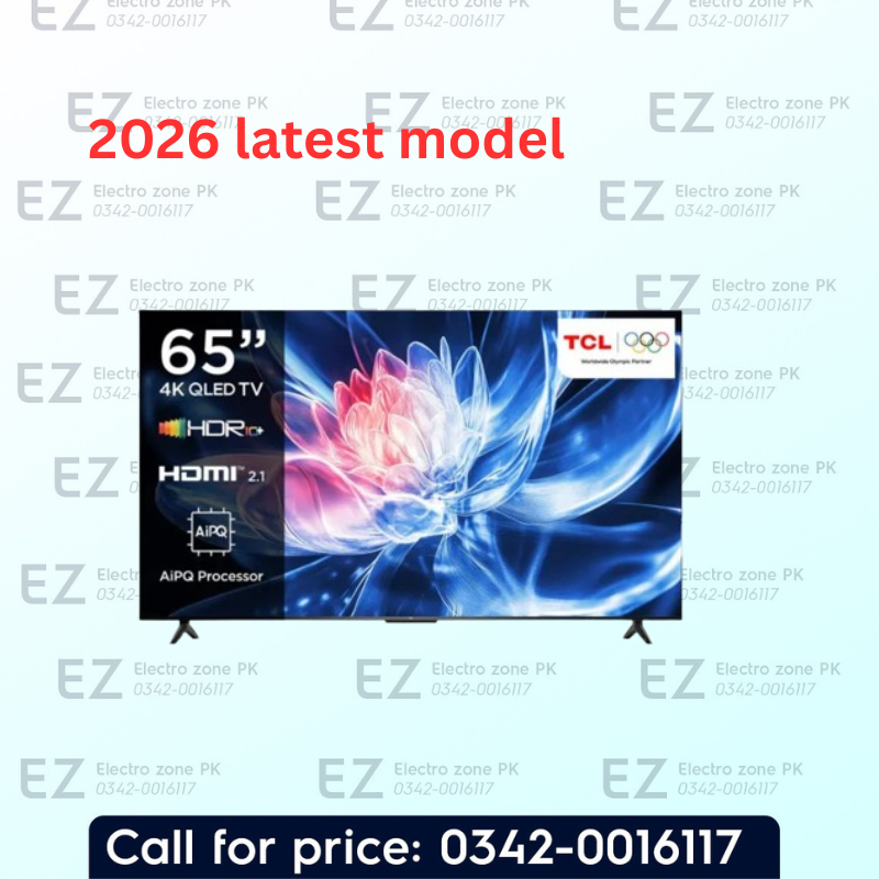 TCL 65 Inch 65P79L 4K QLED Google TV from Electrozone Pakistan with vibrant colors, sharp visuals, smart Google features, and immersive entertainment.