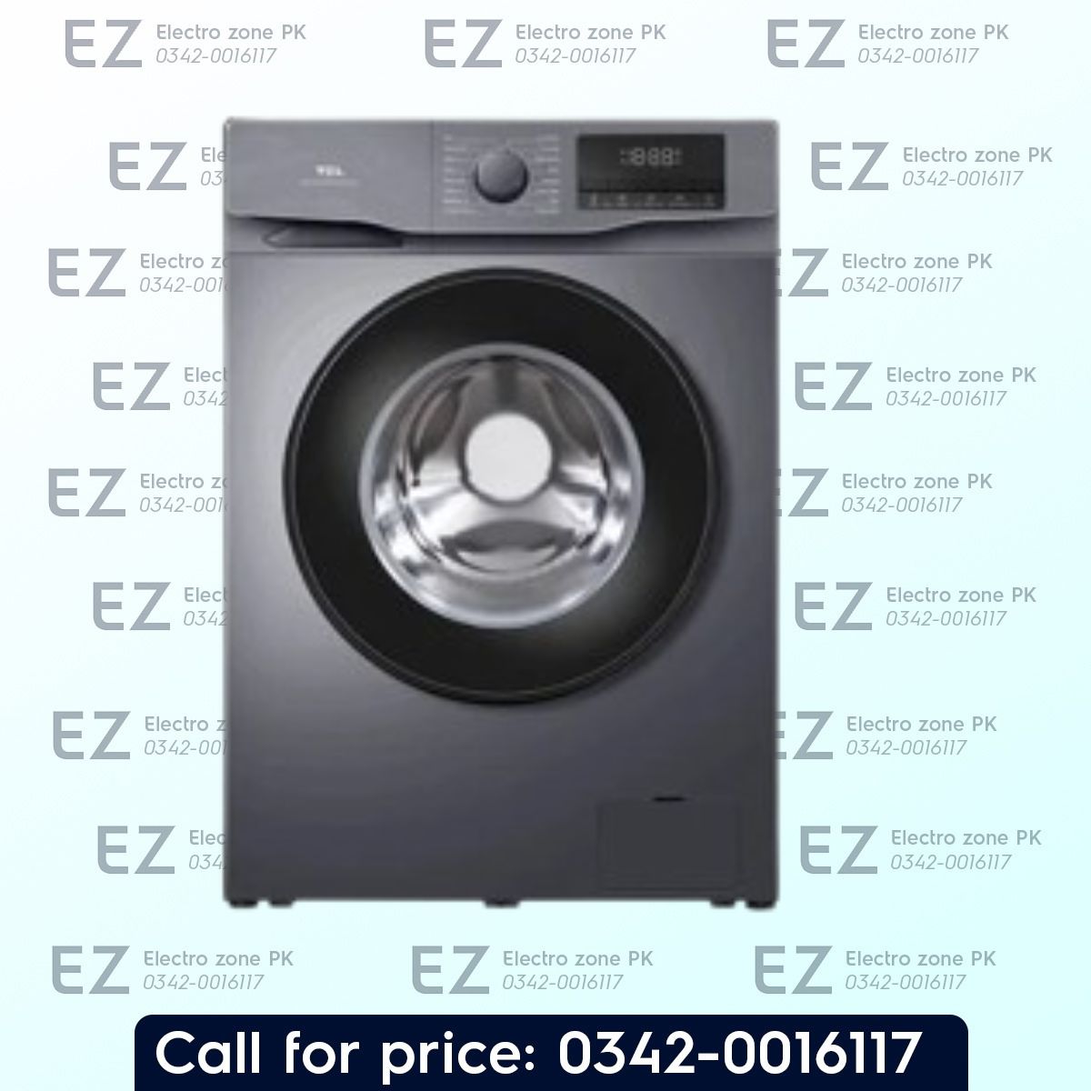 TCL 8 Kg FAWM P608FLG Front Load Washing Machine from Electrozone Pakistan with efficient cleaning, smart wash programs, and reliable performance.