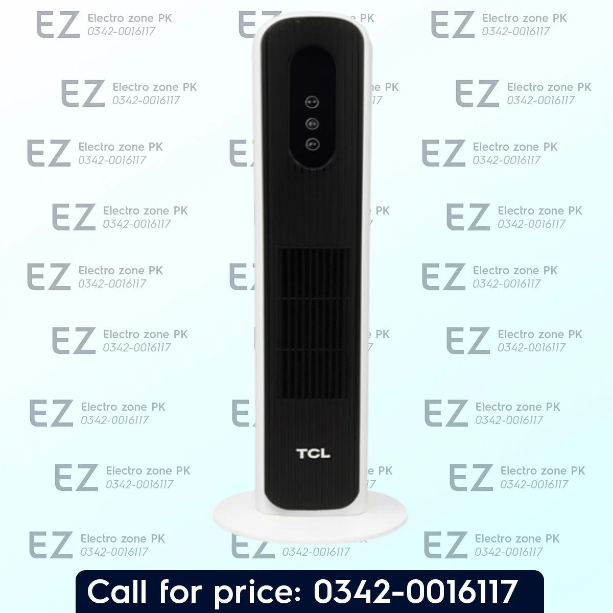 TCL TN20 22F2R Electric Tower Heater features PTC ceramic heating, a digital display, remote control, multiple heat settings, and quiet operation.