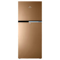 Dawlance 8 CFT 9160LF Chrome Refrigerator with Double Door and Modern Handle Design at Electro Zone.