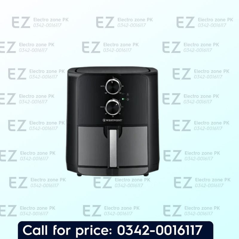 WestPoint Deluxe Easy Fryer XL WF 4257 6LTR features 6L capacity, rapid air circulation, adjustable temperature and timer controls for efficient cooking.