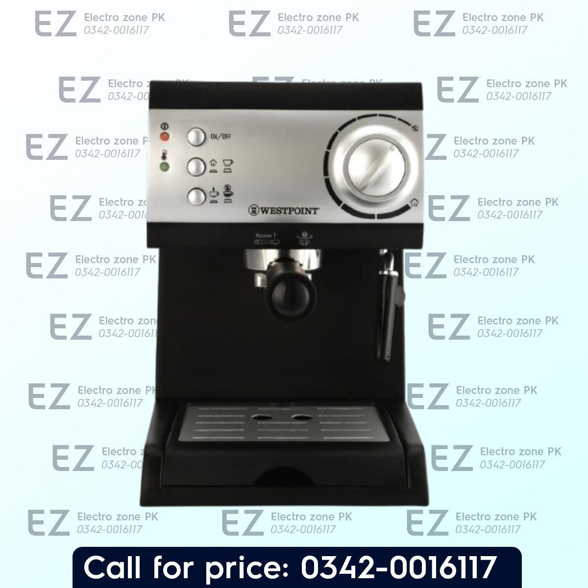 West Point WF 2024 Professional Coffee Maker with 15-bar pressure and 1.5L tank from ElectrozonePK for rich coffee and convenient home brewing.