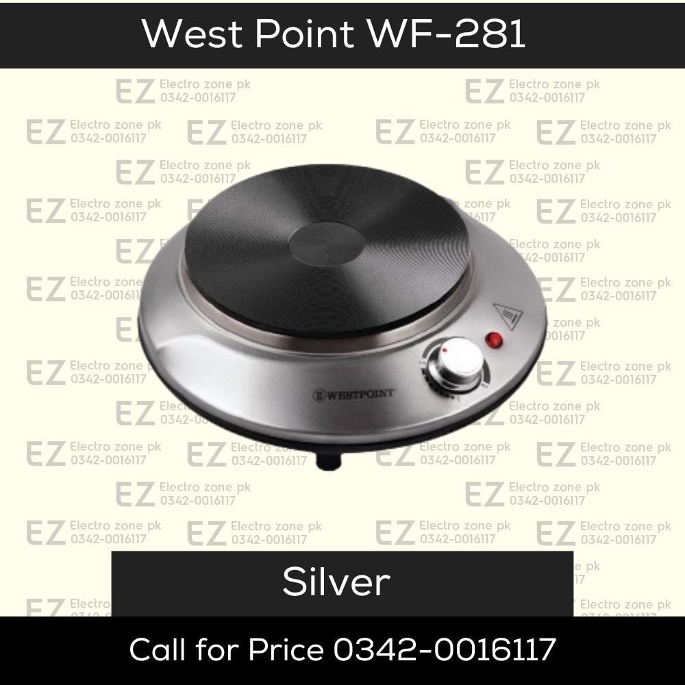 West Point WF 281 Hot Plate features efficient electric heating, adjustable temperature control and durable performance for cooking at Electro Zone Pakistan.