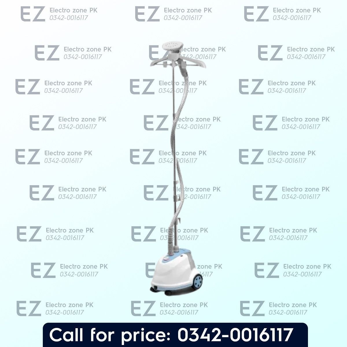Westpoint WF 1155 Deluxe Garment Steamer with 1800W power, 2L tank, and adjustable steam settings for easy garment care at Electro Zone Pk.
