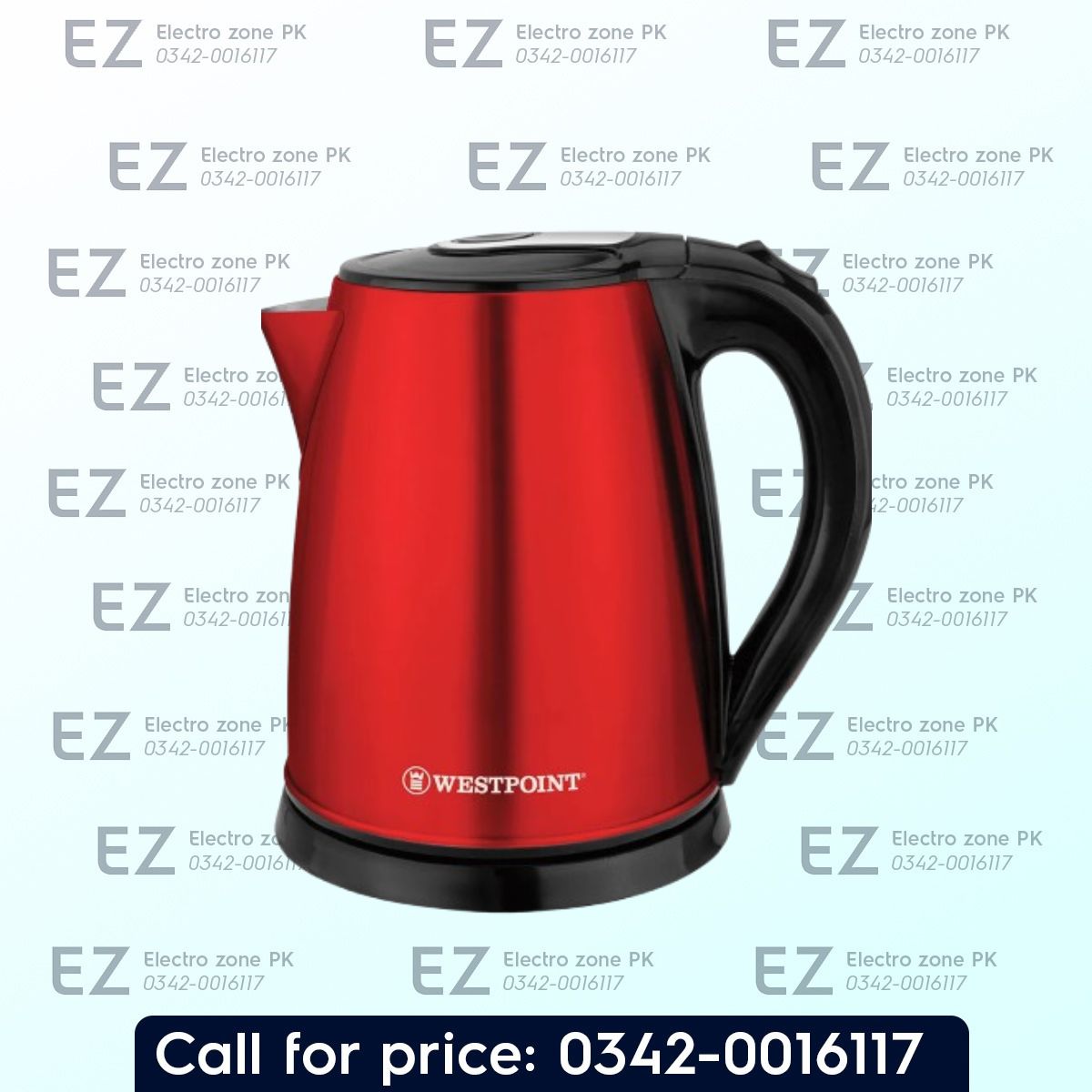 Westpoint WF 410 Deluxe Cordless Electric Kettle with fast boiling, 360° cordless operation, automatic shut-off, and reliable performance from Electro Zone PK.