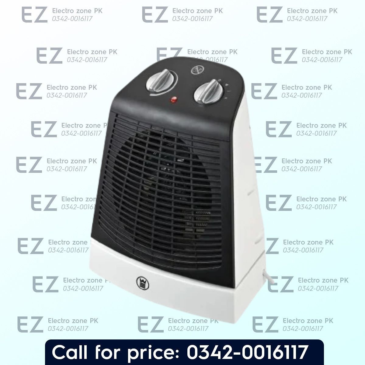 Westpoint WF 5147 Deluxe Electric Fan Heater with 1000W/2000W settings, 90° oscillation, and tip-over protection. Check price at Electro Zone PK today.